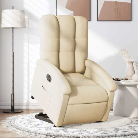 Sillón eléctrico reclinable elevable de tela color crema en Sillones | Comprar online en Foru.es