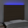 Cabecero con luces LED tela marrón oscuro 100x5x118/128 cm de , Cabeceros y pies de cama - Ref: Foro24-3122557, Precio: 73,75...