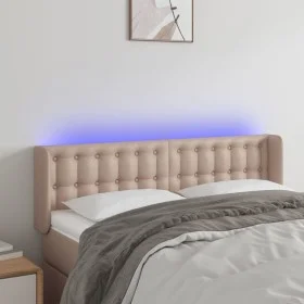 Kopfteil mit LED-Cappuccino-Kunstleder 147x16x78/88 cm von , Kopf- und Fußteile - Ref: Foro24-3123331, Preis: 77,11 €, Rabatt: %