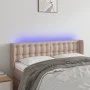 Cabecero con LED cuero sintético capuchino 147x16x78/88 cm de , Cabeceros y pies de cama - Ref: Foro24-3123331, Precio: 77,11...