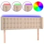 Cabecero con LED cuero sintético capuchino 147x16x78/88 cm de , Cabeceros y pies de cama - Ref: Foro24-3123331, Precio: 77,11...