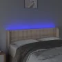 Cabecero con LED cuero sintético capuchino 147x16x78/88 cm de , Cabeceros y pies de cama - Ref: Foro24-3123331, Precio: 77,11...
