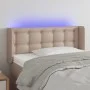 Kopfteil mit LED-Kunstleder in der Farbe Cappuccino, 93 x 16 x 78/88 cm von , Kopf- und Fußteile - Ref: Foro24-3123319, Preis...