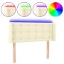 Cabecero con LED cuero sintético crema 83x16x78/88 cm de , Cabeceros y pies de cama - Ref: Foro24-3123310, Precio: 58,37 €, D...