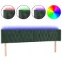 Dark green velvet headboard with LED 203x16x78/88 cm by , Headboards and footboards - Ref: Foro24-3123641, Price: 110,22 €, D...
