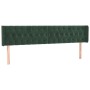 Cabecero con LED de terciopelo verde oscuro 203x16x78/88 cm de , Cabeceros y pies de cama - Ref: Foro24-3123641, Precio: 103,...