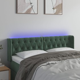 Cabecero con LED de terciopelo verde oscuro 163x16x78/88 cm de , Cabeceros y pies de cama - Ref: Foro24-3123629, Precio: 96,1...