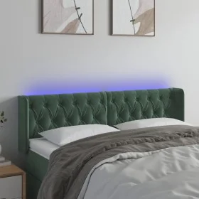 Cabecero con LED de terciopelo verde oscuro 163x16x78/88 cm de , Cabeceros y pies de cama - Ref: Foro24-3123629, Precio: 93,9...