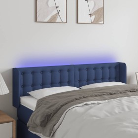 Cabecero con LED de tela azul 147x16x78/88 cm de , Cabeceros y pies de cama - Ref: Foro24-3123674, Precio: 68,27 €, Descuento: %