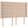 Cabecero con LED cuero sintético capuchino 147x16x118/128cm de , Cabeceros y pies de cama - Ref: Foro24-3124143, Precio: 139,...