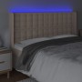 Cabecero con LED cuero sintético capuchino 147x16x118/128cm de , Cabeceros y pies de cama - Ref: Foro24-3124143, Precio: 139,...