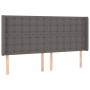 Cabecero con LED cuero sintético gris 163x16x118/128cm de , Cabeceros y pies de cama - Ref: Foro24-3124148, Precio: 132,53 €,...