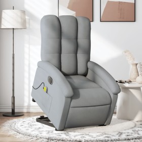 Sillón de masaje eléctrico reclinable elevable tela gris claro en Sillones | Comprar online en Foru.es