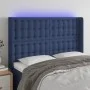 LED-Kopfteil aus blauem Stoff, 147 x 16 x 118/128 cm von , Kopf- und Fußteile - Ref: Foro24-3124486, Preis: 115,25 €, Rabatt: %