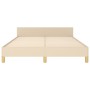 Estructura de cama con cabecero de tela color crema 140x190 cm de , Camas y somieres - Ref: Foro24-3125378, Precio: 244,76 €,...