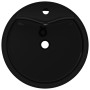 Lavabo de cerámica con agujero para grifo/desagüe negro redondo de vidaXL, Lavabos - Ref: Foro24-141939, Precio: 76,88 €, Des...