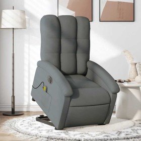 Sillón de masaje eléctrico reclinable elevable tela gris oscuro en Sillones | Comprar online en Foru.es