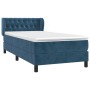 Cama box spring con colchón terciopelo azul oscuro 100x200 cm de , Camas y somieres - Ref: Foro24-3127659, Precio: 338,86 €, ...