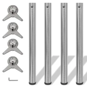 4 height-adjustable table legs 710 mm polished nickel color by vidaXL, Table legs - Ref: Foro24-242136, Price: 59,93 €, Disco...