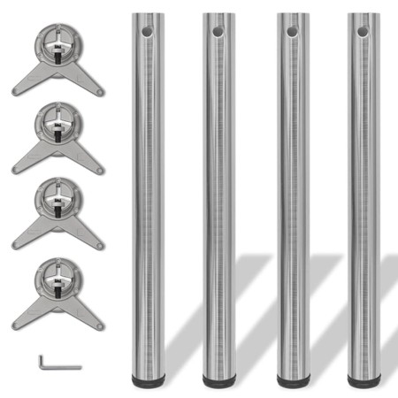 4 Patas de mesa ajustables en alturas 710 mm color níquel pulido de vidaXL, Patas para mesas - Ref: Foro24-242136, Precio: 61...