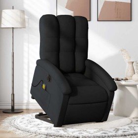 Sillón de masaje eléctrico reclinable elevable tela negro en Sillones | Comprar online en Foru.es