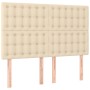Cama box spring con colchón tela color crema 140x200 cm de , Camas y somieres - Ref: Foro24-3128850, Precio: 551,55 €, Descue...