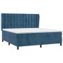 Cama box spring con colchón terciopelo azul oscuro 160x200 cm de , Camas y somieres - Ref: Foro24-3129463, Precio: 588,85 €, ...