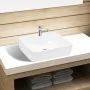 Lavabo de cerámica cuadrado orificio de grifo y desagüe blanco de vidaXL, Lavabos - Ref: Foro24-141936, Precio: 60,73 €, Desc...