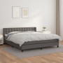 Cama box spring con colchón cuero sintético gris 160x200 cm de , Camas y somieres - Ref: Foro24-3130791, Precio: 512,13 €, De...