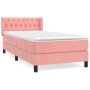 Cama box spring con colchón terciopelo rosa 90x190 cm de , Camas y somieres - Ref: Foro24-3131116, Precio: 336,97 €, Descuent...