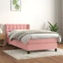 Box spring bed with pink velvet mattress 90x200 cm by , Beds and slatted bases - Ref: Foro24-3131182, Price: 304,41 €, Discou...