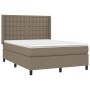 Cama box spring con colchón tela gris taupe 140x200 cm de , Camas y somieres - Ref: Foro24-3131757, Precio: 543,42 €, Descuen...
