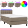 Cama box spring colchón y luces LED tela gris taupe 90x200 cm de , Camas y somieres - Ref: Foro24-3133449, Precio: 327,08 €, ...