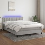 Cama box spring colchón y luces LED tela gris claro 140x200 cm de , Camas y somieres - Ref: Foro24-3133477, Precio: 429,79 €,...