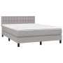 Cama box spring colchón y luces LED tela gris claro 140x200 cm de , Camas y somieres - Ref: Foro24-3133477, Precio: 429,79 €,...