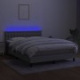 Cama box spring colchón y luces LED tela gris claro 140x200 cm de , Camas y somieres - Ref: Foro24-3133477, Precio: 429,79 €,...