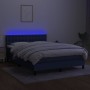 Cama box spring colchón y luces LED tela azul 140x190 cm de , Camas y somieres - Ref: Foro24-3133475, Precio: 460,53 €, Descu...
