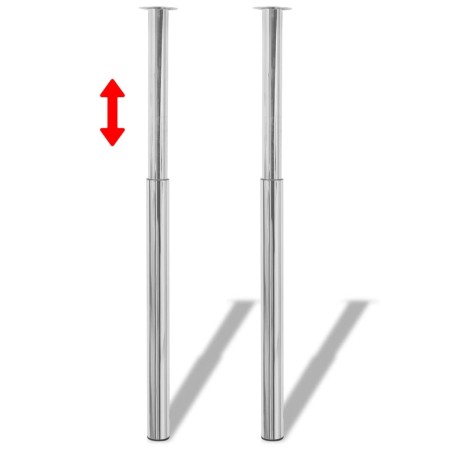 Patas de mesa telescópicas 2 unidades cromo 710 mm-1100 mm de vidaXL, Patas para mesas - Ref: Foro24-242151, Precio: 50,41 €,...