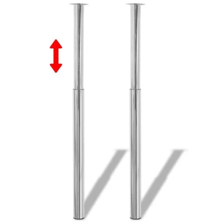 Telescopic table legs 2 units chrome 710 mm-1100 mm by vidaXL, Table legs - Ref: Foro24-242151, Price: 51,55 €, Discount: %