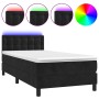 Cama box spring colchón y LED terciopelo negro 80x200 cm de , Camas y somieres - Ref: Foro24-3134611, Precio: 276,09 €, Descu...