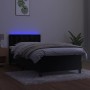 Cama box spring colchón y LED terciopelo negro 80x200 cm de , Camas y somieres - Ref: Foro24-3134611, Precio: 276,09 €, Descu...