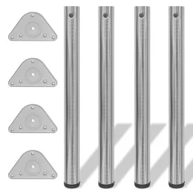 4 height-adjustable table legs 710 mm polished nickel color by vidaXL, Table legs - Ref: Foro24-242145, Price: 54,18 €, Disco...