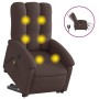Sillón masaje eléctrico reclinable elevable tela marrón oscuro en Sillones | Comprar online en Foru.es