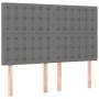 Cama box spring colchón y luces LED tela gris oscuro 140x200 cm de , Camas y somieres - Ref: Foro24-3135198, Precio: 514,36 €...