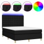 Cama box spring colchón y luces LED tela negro 140x200 cm de , Camas y somieres - Ref: Foro24-3135759, Precio: 515,80 €, Desc...