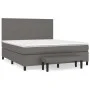 Cama box spring con colchón cuero sintético gris 180x200 cm de , Camas y somieres - Ref: Foro24-3137561, Precio: 652,27 €, De...