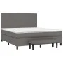 Cama box spring con colchón cuero sintético gris 180x200 cm de , Camas y somieres - Ref: Foro24-3137561, Precio: 652,27 €, De...