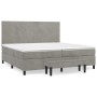 Cama box spring con colchón terciopelo gris claro 200x200 cm de , Camas y somieres - Ref: Foro24-3137743, Precio: 680,78 €, D...