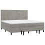 Cama box spring con colchón terciopelo gris claro 200x200 cm de , Camas y somieres - Ref: Foro24-3137743, Precio: 680,78 €, D...