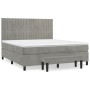 Cama box spring con colchón terciopelo gris claro 180x200 cm de , Camas y somieres - Ref: Foro24-3137977, Precio: 629,41 €, D...